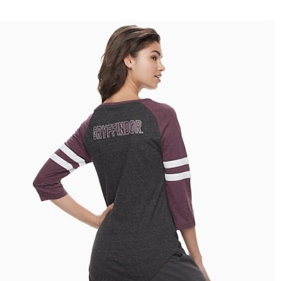 Harry Potter Shirt S Lace Up Gryffindor Embroidered Lion Varsity Quidditch - Picture 11 of 11